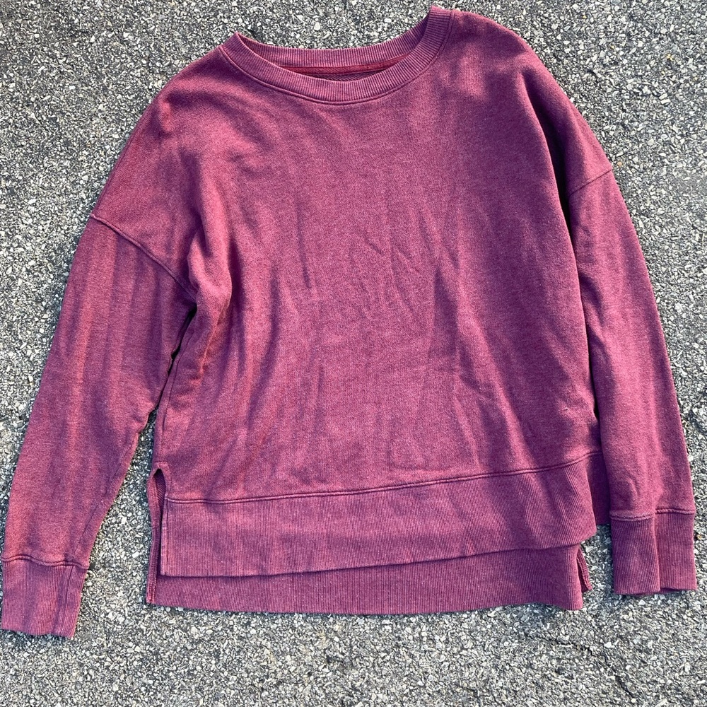 Time and Tru Women's Plum Crew Neck Sweater